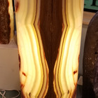 Banded onyx floor lamp sq. closed top